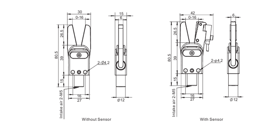 SPRUE GRIPPER (Air Gripper Spring return) GR05A-10|GR10A-12|GR12A-12|GR12M-12|GR12B-12|GR12L-12|GR10A-12-CP|GR12A-12-CN(CP)|GR12M-12-CN(CP)|GR12B-12-CN(CP) - Image 4